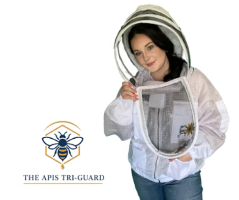 The Apis Tri-Guard Ventilated 3 Layer beekeeping Jacket with Fencing Veil
