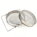 Honey Strainer, Double Sieves Stainless Steel Honey Extractor With Retractable H
