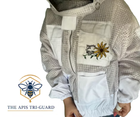 The Apis Tri-Guard Ventilated 3 Layer beekeeping Jacket with Fencing Veil
